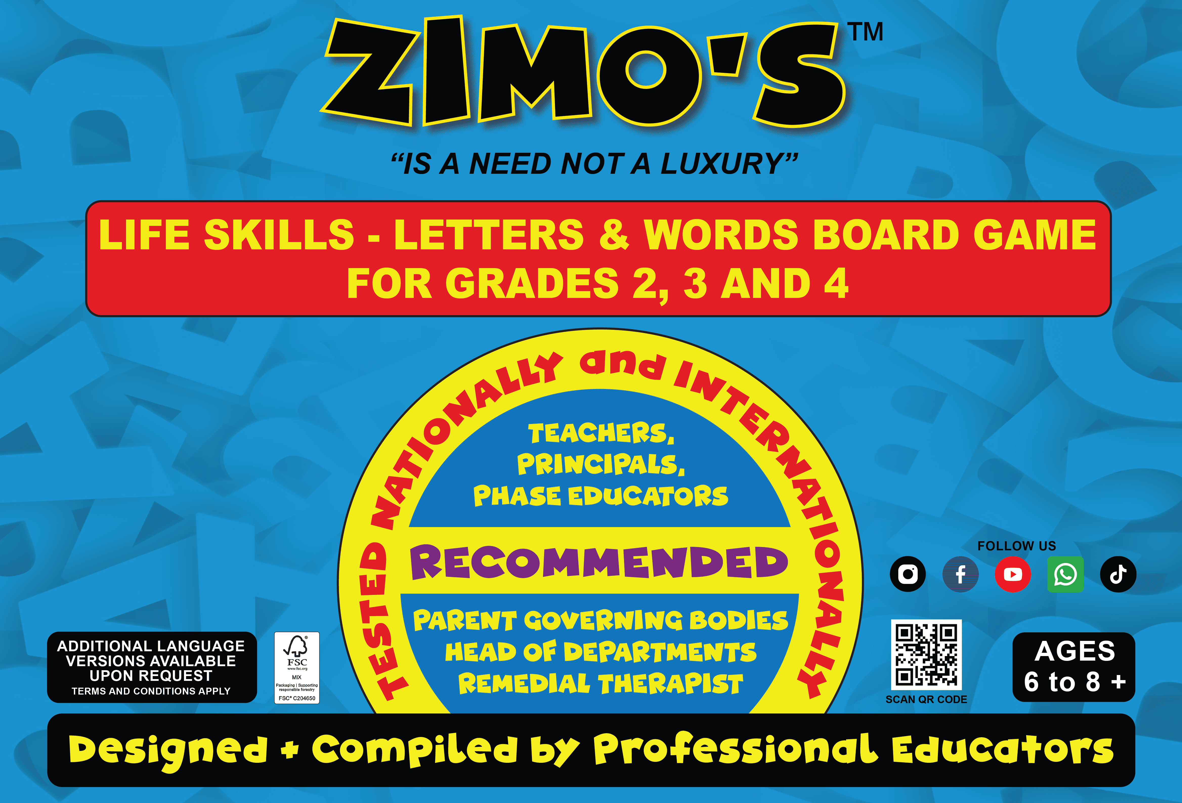 Zimo's Letters and Words board game box