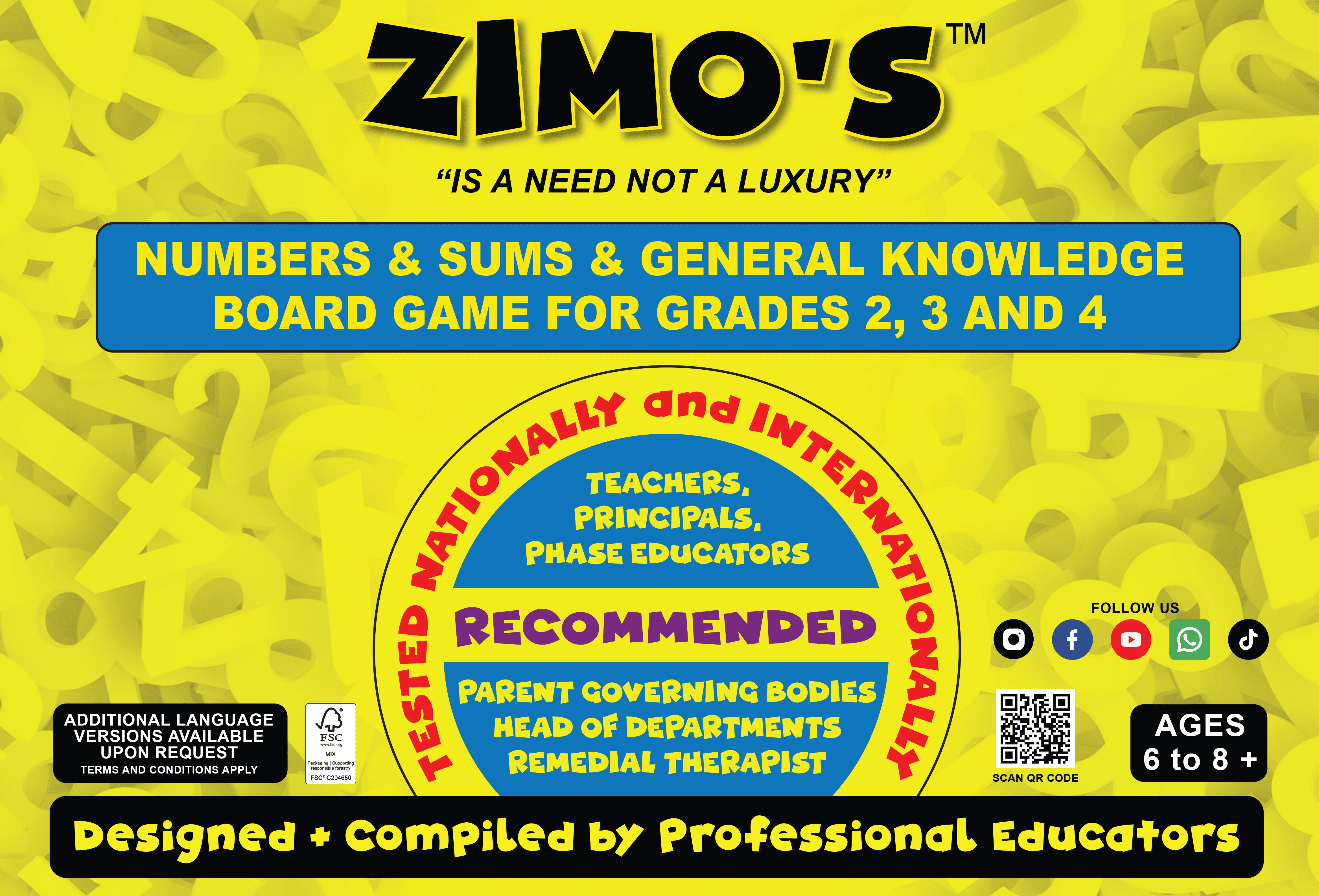 Zimo's Numbers and Sums board game box